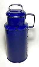 Antique Cobalt Blue Enameled Steel LIDDED CREAM CAN (40 Oz.) ~ Germany picture