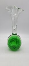Vtg Robert Hamon Green Controlled Bubble Bud Vase Free Form picture
