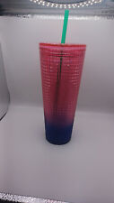 Starbucks 2022 Summer Watermelon Pink Blue Grid Holiday Tumbler Venti NWT SALE picture