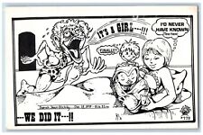 Amboy WA Postcard 1978 Comic Humor Birth Announcement It's A Girl c1905 Antique picture