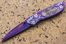 Suchat Jangtanong Custom Folding Knife Damas Steel Anodized Titanium as Spider picture