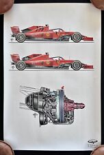 Giorgio Piola 2019 Ferrari SF90 Print Project 670 Vettel Leclerc Brake Assembly picture