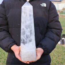 6.87lb Natural White Clear Quartz Obelisk Energy Cystal Point Wand Tower Reiki  picture