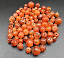 Antique Indo Tibetan Nepali Cambodian Carnelian Ancient Old Agate Beads Necklace picture