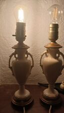 Set Of 2 Antique Cream/Off-White Porcelain Table Lamps picture