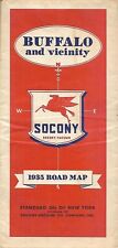 1935 SOCONY MOBILOIL GARGOYLE Road Map BUFFALO NIAGARA FALLS New York Railroads picture