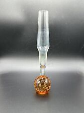 Mid Century Glass Amber Gold Peach and Clear Controlled Bubble Bud Vase 8” picture