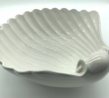 Vintage Fitz and Floyd 1984 Ceramic Nautical White Clam Shell Bowl Dish picture