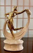 Vintage Art Deco MCM ~ Nude Gold Scarf Dancer ~ 8.5