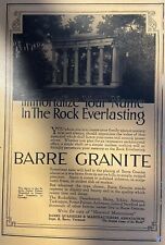 1918 Barre Granite Advertisement Barre Quarriers & Manufacturers Vermont picture