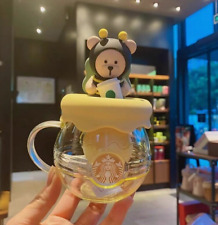 Starbucks Bear Glass Creative Coffee Cup Straw Cup Glass Cup Tumbler Gift picture