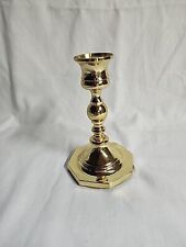 Brass Baldwin Forged In America Candlestick Vintage 5 Inch Octagonal Base picture