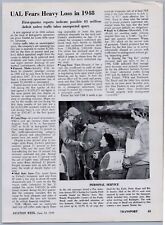 1948 Aviation Article - United Air Lines Profit Loss Prediction Finance Fear picture