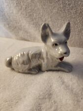 Vintage Ceramic Dog Figurine Scottie Terrier Westie White Japan 4.75” X  3” picture