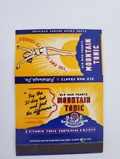 Vintage Matchbook cover 40 strike Old Man Frantz Mountain Tonic Pittsburgh PA picture
