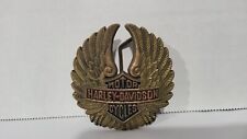 Exquisite Vintage Harley Davidson Emblem Raised Wings Belt Buckle, Solid Brass picture