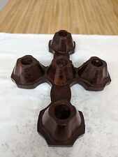 Vtg. wood candleholder, marbelized cross shaped from old church? picture