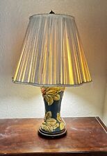 Vintage Weller Lamp Flemish Blue Rhododendron Flowers Pottery Lamp Working picture