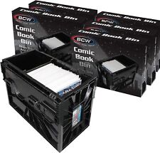 5 BCW Short Comic Book Storage Box Bins Heavy Duty Stackable 150 Comics Per Bin picture