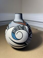 Hopi Bird 4 3/4 tall round handmade and signed vase picture