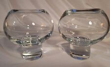 Kosta Boda Clear Glass Candle Holders Heavy  picture
