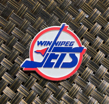 VINTAGE NHL HOCKEY WINNIPEG JETS TEAM LOGO COLLECTIBLE RUBBER MAGNET RARE picture