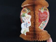 Antique Valentine Die Cut Card Fold Out Honeycomb Cupids Victorian Rare C1859 picture