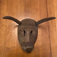 Fabulous Antique Bull Mask Wall Sculpture Wood  picture