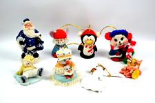VTG Giftco Jasco Little Chimers Bear Angel Dog Santa Claus Mouse Bell Ornaments picture
