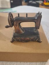 Miniature Die Cast Bronze-Tone Metal Sewing Machine Pencil Sharpener Vintage picture