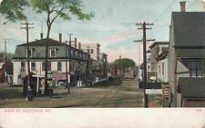 Old Town Penobscot County Maine 1905 Trolley Tracks & Signs Main Street Postcard picture