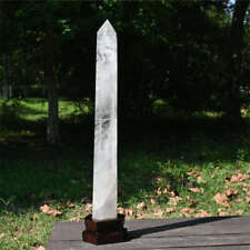 8300g Natural Clear Quartz Obelisk white Cystal Point Wand Tower decor+ Stand  picture
