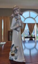 Lladro style, Casades Porcelain Figurine Girl with Cats Spain 9