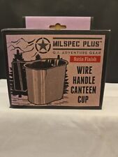 New In Box MILITARY 1 QUART WATER CANTEEN CUP WIRE HANDLE picture