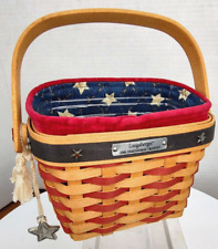Longaberger 2001 Combo 4th July  Inaugural Basket w/Tie On Retired  Rare Video picture