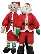 Vintage Lillian Vernon Santa & Mrs. Claus Doll Set Large Christmas Soft  picture