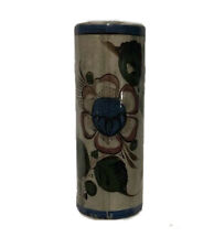 Tonala Vase Hand Painted Flowers Mexican ... picture