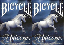 Two Deck Set of Bicycle Anne Stokes Unicorns Playing Cards - USPCC - Brand New picture