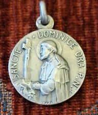 St. Dominic Vintage & New Sterling Medal France Catholic Patron of Astronomers  picture