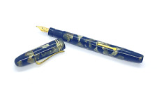 INGERSOLL NO 30 FOUNTAIN PEN IN GRAY MARBLE SPRINGY 14K WET MEDIUM NIB ENGLAND picture