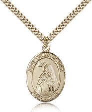 Saint Teresa Of Avila Medal For Men - Gold Filled Necklace On 24 Chain - 30 ... picture