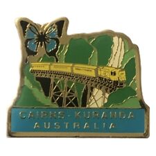 Vintage Cairns-Kuranda Australia Train Butterfly Scenic Travel Souvenir Pin picture