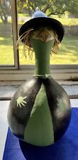 Halloween Witch Pumpkin Gourd Black Green Ohio Gourd Show Entry 2008 14” Tall picture