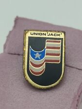 VINTAGE UNION JACK PIN - LAPEL PIN BACK FLAG - LOCAL 65 UNION MADE USA  picture