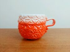 Anthropologie Marshmallow Mug - Raised Pattern - Ombre Coral Red EXC picture