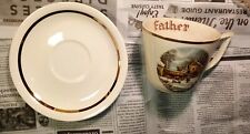 Vintage Currier & Ives Father Coffee Mug & Saucer picture