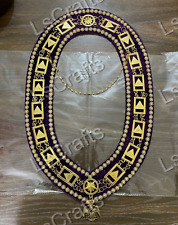 Masonic Collar 33 33rd Degree SCOTTISH RITE PURPLE Backing + Wings Down JEWEL picture