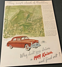1949 Kaiser Special - Vintage Automotive Print Ad / Wall Art - Aircraft Carrier picture