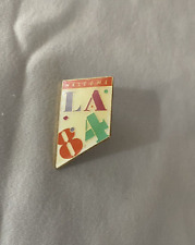 Vintage 1984 Los Angeles Olympics Colorful LA84 Welcome Lapel Pin Original picture