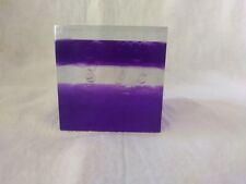 Two 3x3 Cube Resin Purple Clear Sculpture / Paperweights Similar to Enzo Mari  picture